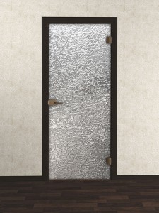 Стеклянная межкомнатная дверь с художественным запеканием<br /> «Фрост»