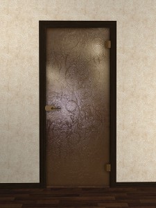 Стеклянная межкомнатная дверь с художественным запеканием<br /> «Лоза»