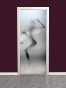 Стеклянная межкомнатная дверь с фотопечатью<br /> «Силуэт»