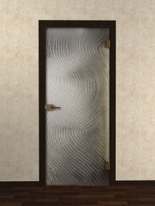 Стеклянная межкомнатная дверь с художественным запеканием<br /> «Волна»