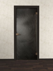 Стеклянная межкомнатная дверь с художественным запеканием<br /> «Волна-3»