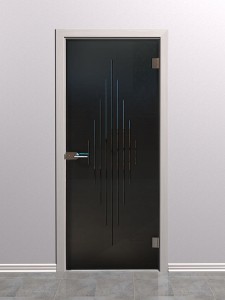 Стеклянная межкомнатная дверь с гравировкой<br /> «Оптима»