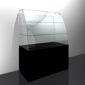 Прилавок стеклянный прям. с накопителем ППМ-1