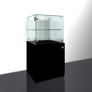 Прилавок стеклянный квадратный с накопителем ПК-1