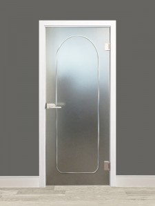Стеклянная межкомнатная дверь с гравировкой<br /> «Арка»