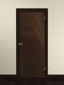 Стеклянная межкомнатная дверь с гравировкой<br /> «Клео»
