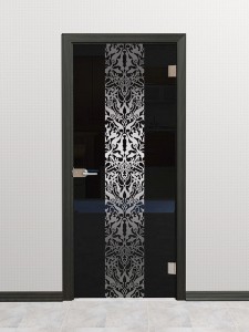 Стеклянная межкомнатная дверь с пескоструйным рисунком «Верона-1»